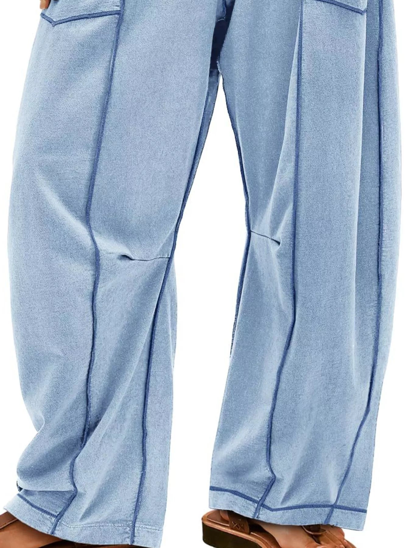 Drawstring Wide Leg Pants - MAD RUFFI