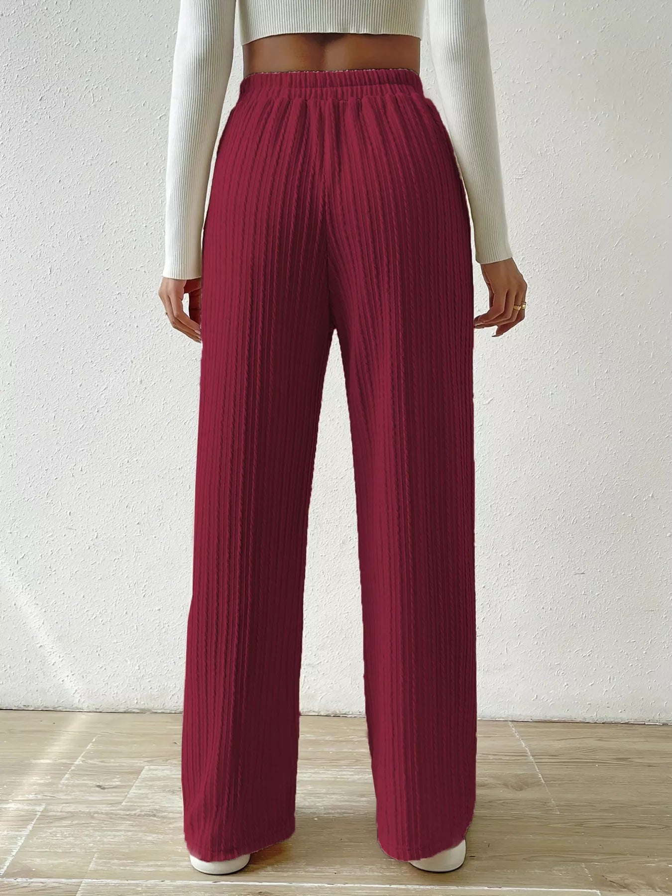 Drawstring Wide Leg Pants - MAD RUFFI