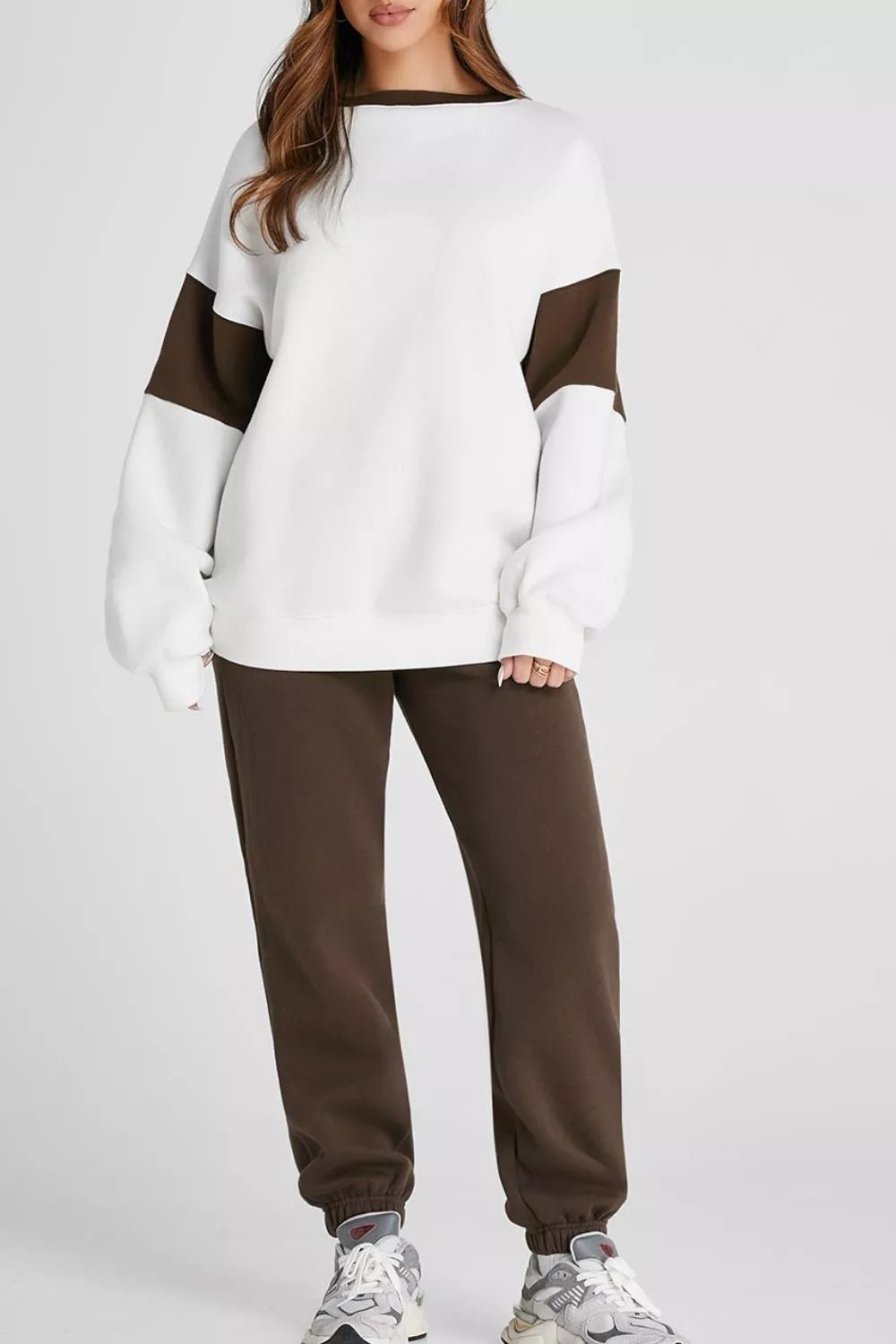 Drop Shoulder Loose Sweatshirt and Joggers Active Set - MAD RUFFI