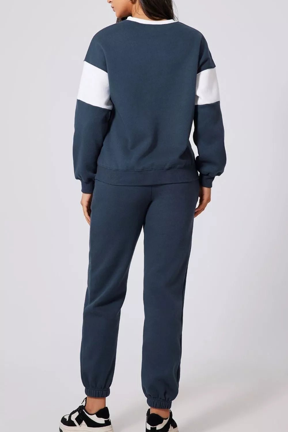 Drop Shoulder Loose Sweatshirt and Joggers Active Set - MAD RUFFI