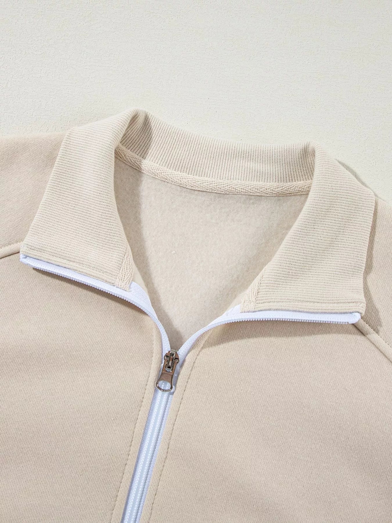 Drop Shoulder Zip Up Jacket and Drawstring Pants Active 2pcs Set - MAD RUFFI