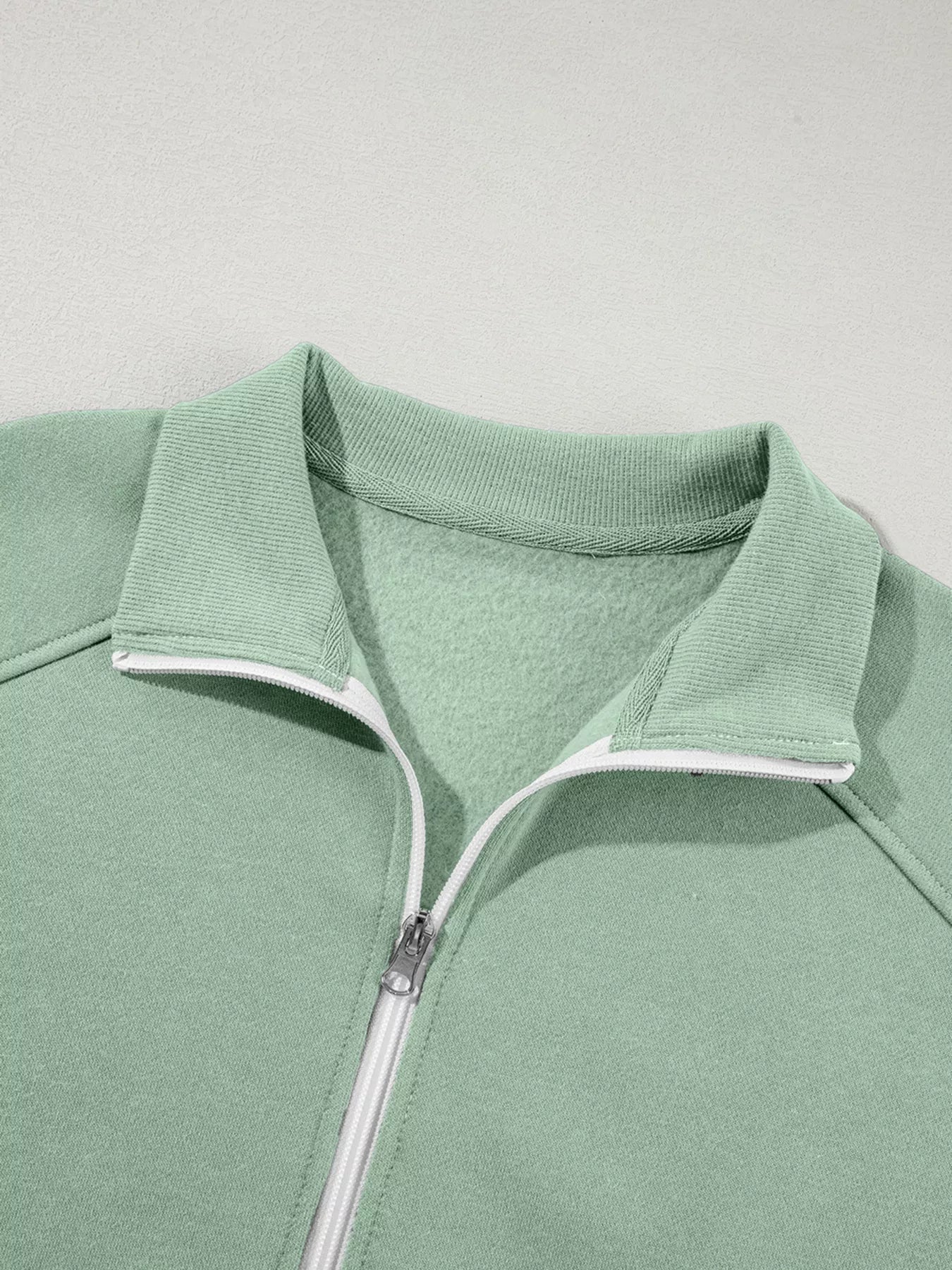 Drop Shoulder Zip Up Jacket and Drawstring Pants Active 2pcs Set - MAD RUFFI