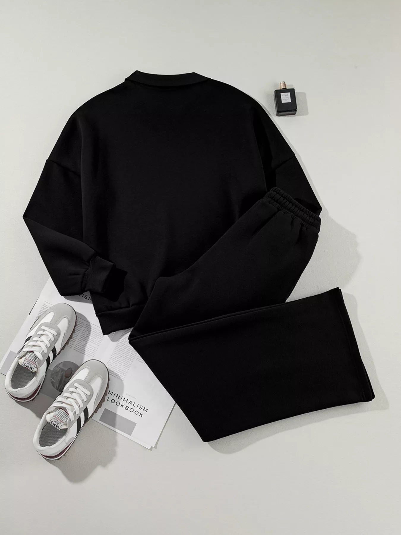 Drop Shoulder Zip Up Jacket and Drawstring Pants Active 2pcs Set - MAD RUFFI