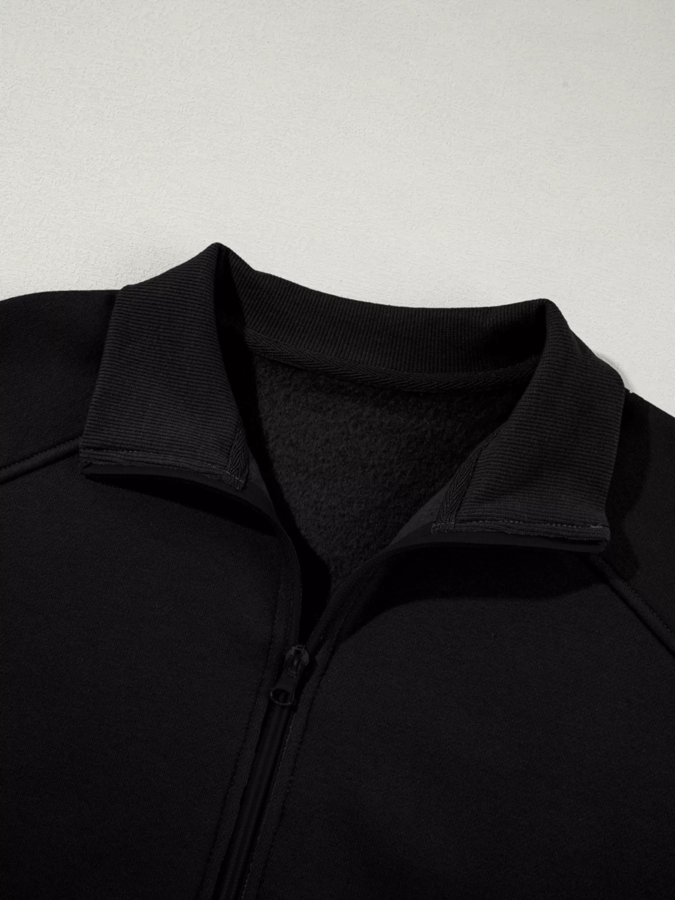 Drop Shoulder Zip Up Jacket and Drawstring Pants Active 2pcs Set - MAD RUFFI