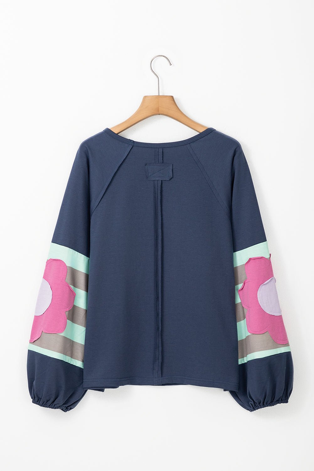 Dune Flower Patchwork Exposed Seam Raglan Sleeve Top - MAD RUFFI