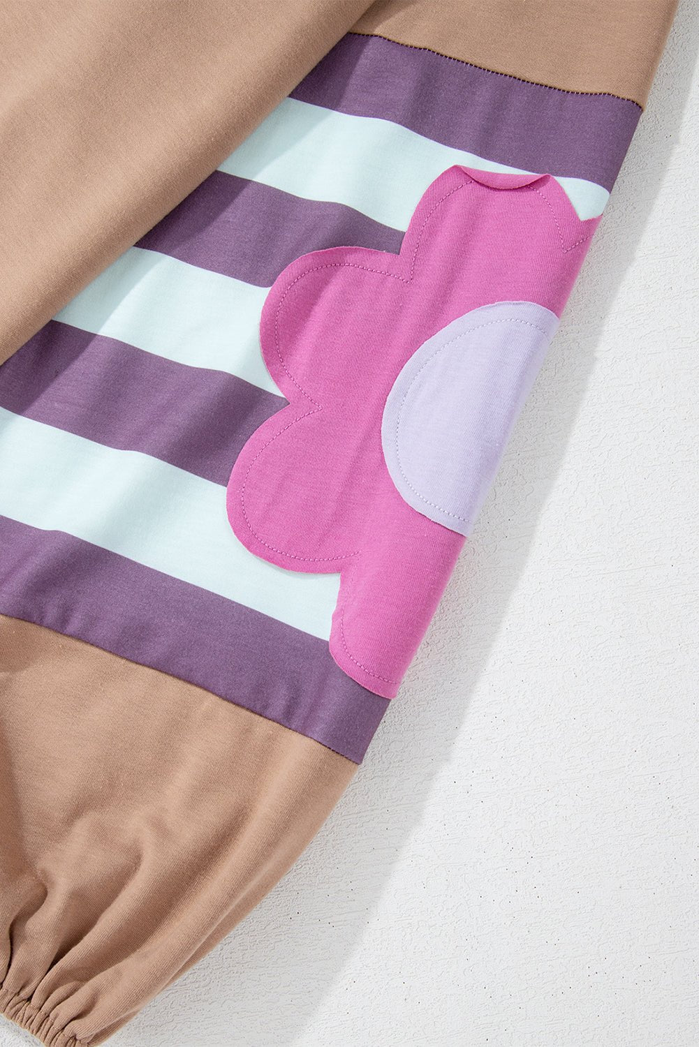 Dune Flower Patchwork Exposed Seam Raglan Sleeve Top - MAD RUFFI