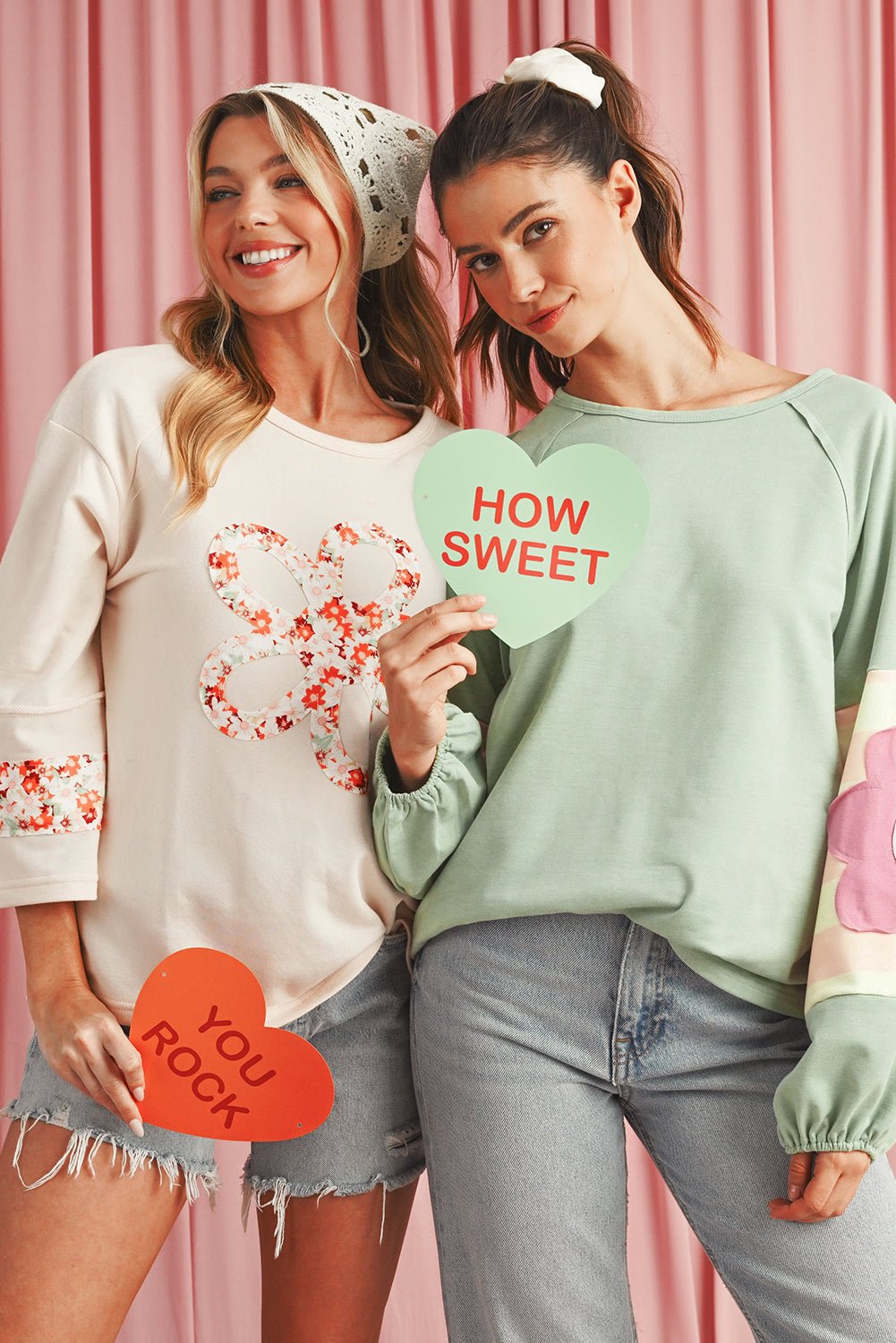 Dune Flower Patchwork Exposed Seam Raglan Sleeve Top - MAD RUFFI