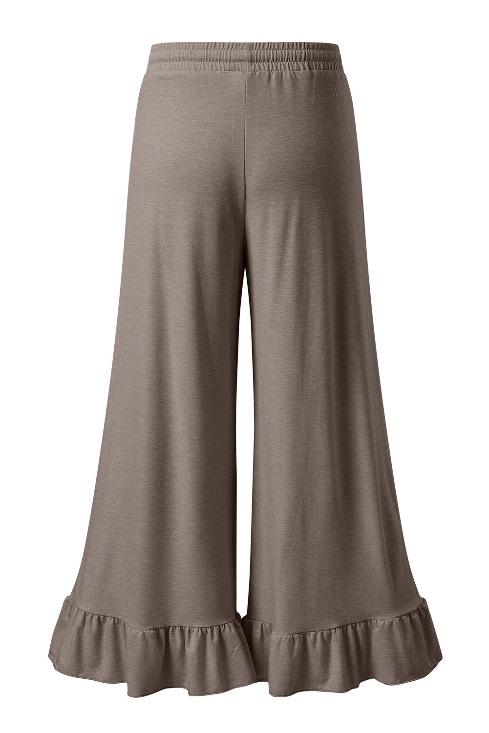 Dune Solid Color Ruffle Hem Wide Leg Pants - MAD RUFFI