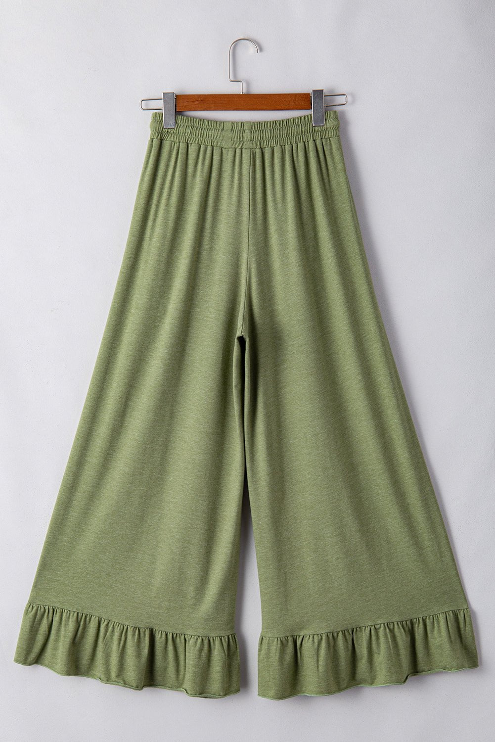 Dune Solid Color Ruffle Hem Wide Leg Pants - MAD RUFFI