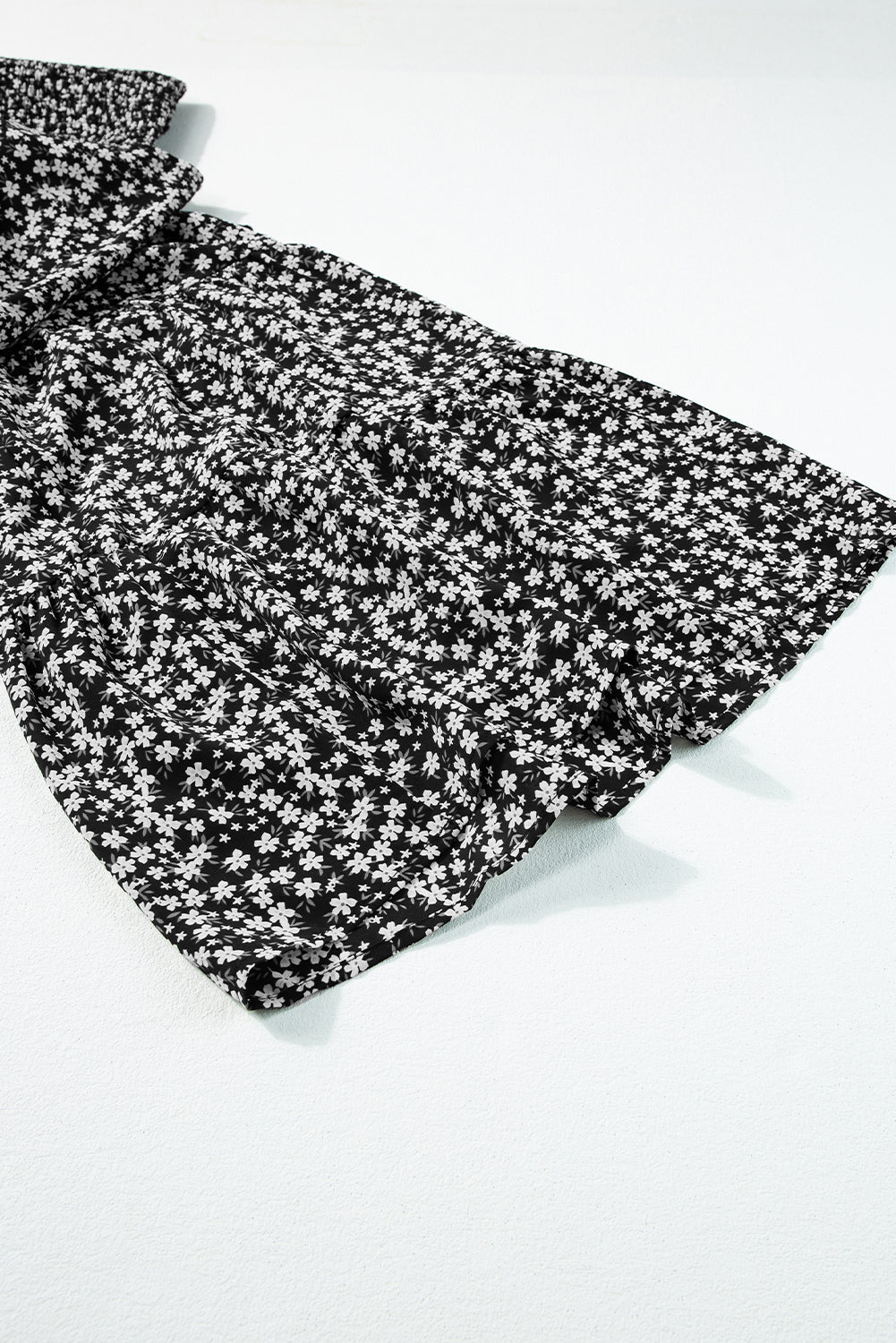 Dusk Blue Floral Print Spaghetti Straps Smocked Wide Leg Jumpsuit - MAD RUFFI