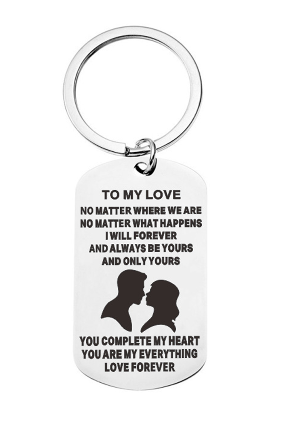 Silvery To MY LOVE Valentines Pendant Keychain Gift