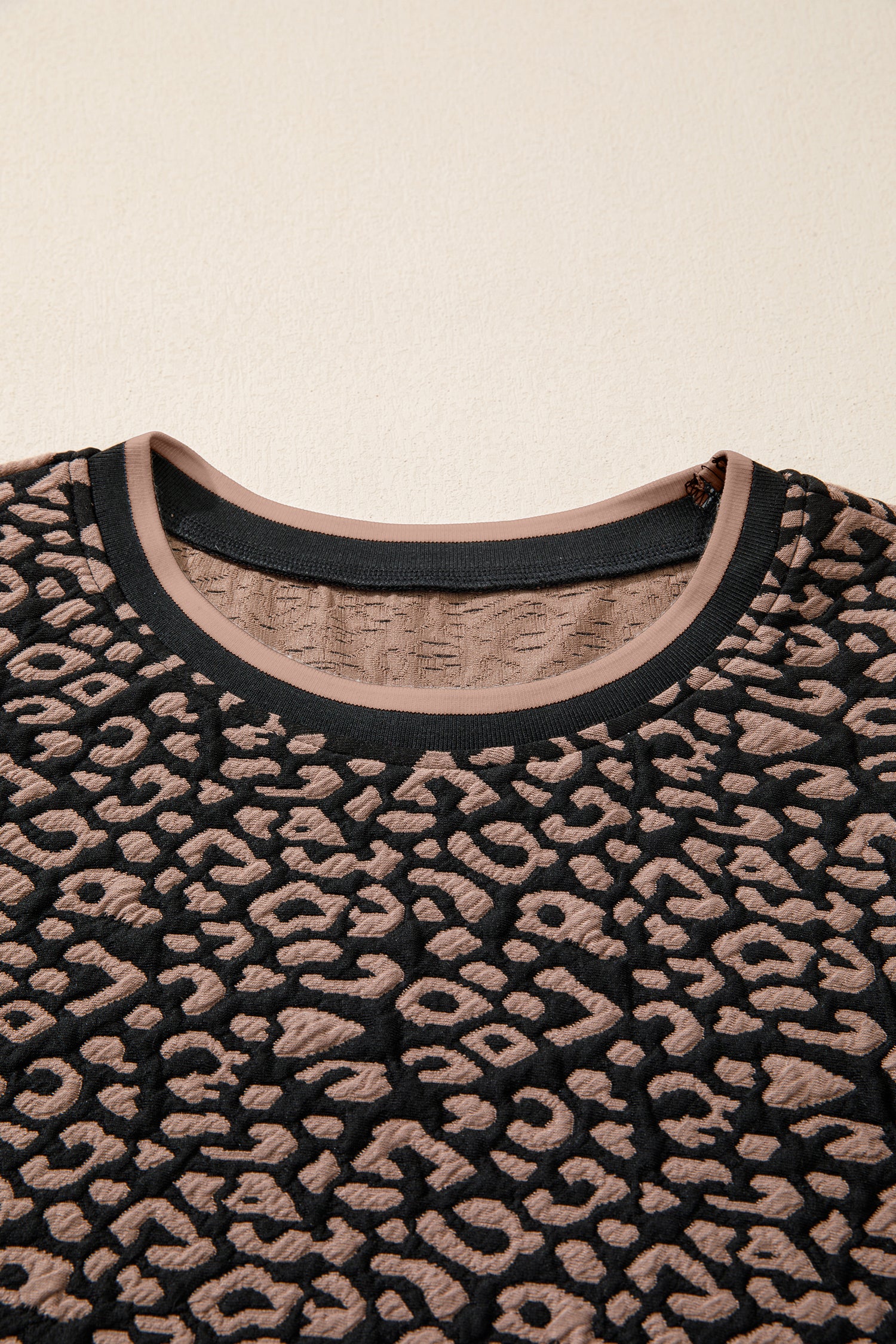 Black Leopard Print Bubble Sleeve Shift Mini Dress