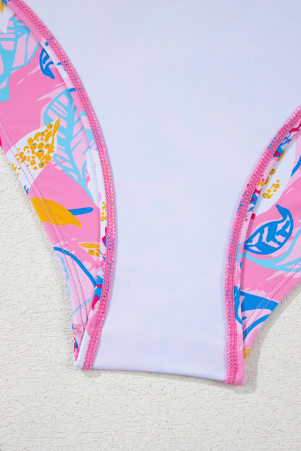 Bikini à cou licou à imprimé à floral rose