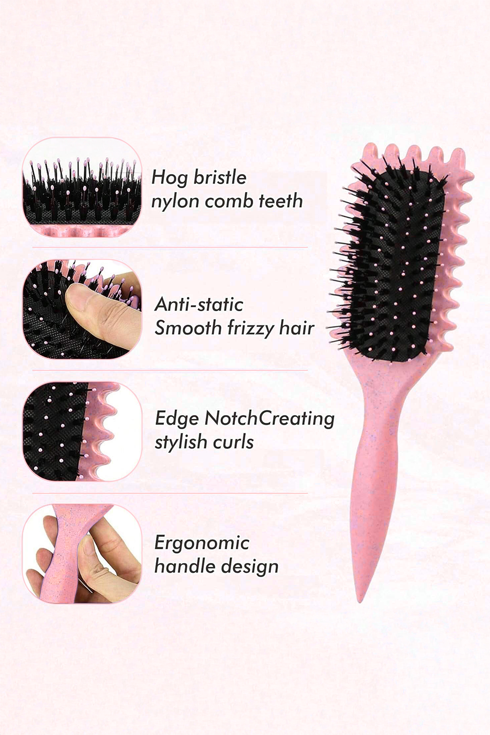 Couvrotage à air rose Brosse à cheveux 1pc 1pc