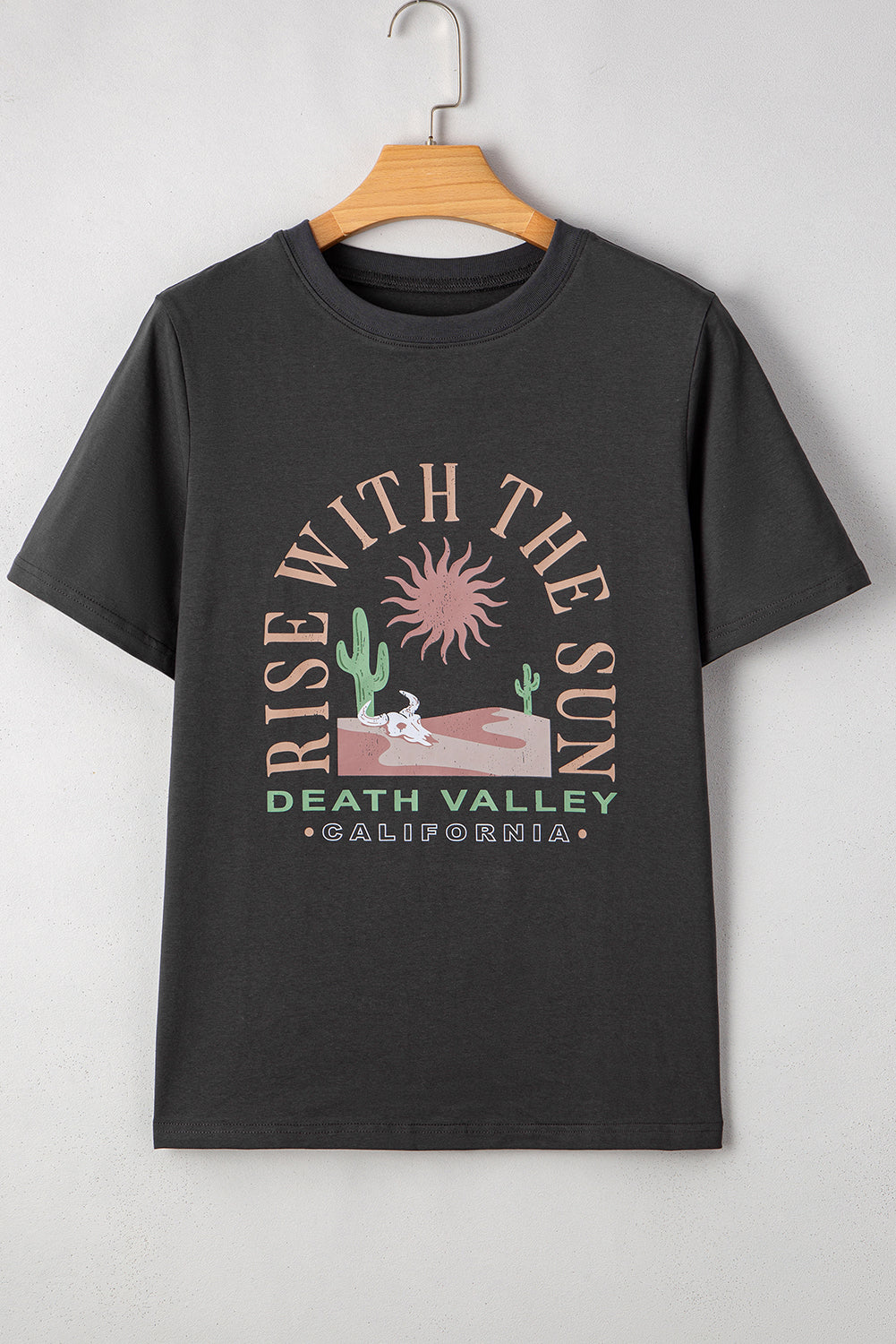 Dark Grey RISE WITH THE SUN Graphic Tee