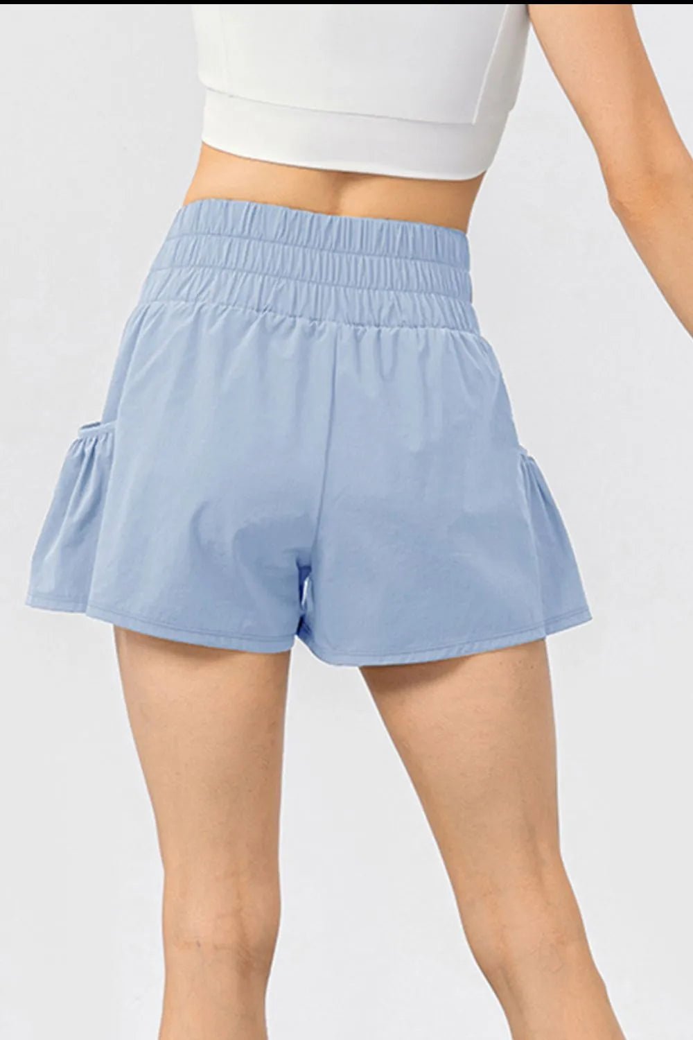 Elastic Waist Pocketed Active Shorts - MAD RUFFI
