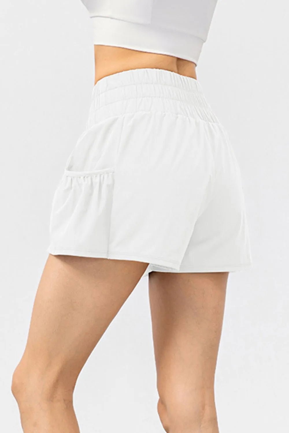 Elastic Waist Pocketed Active Shorts - MAD RUFFI