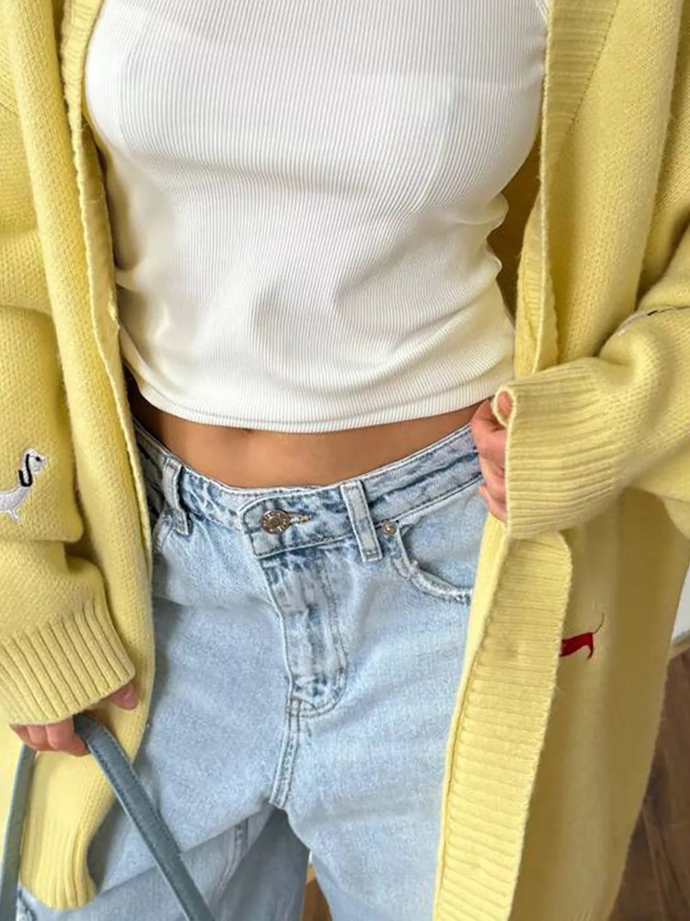 Embroidered Button Up Cardigan - MAD RUFFI