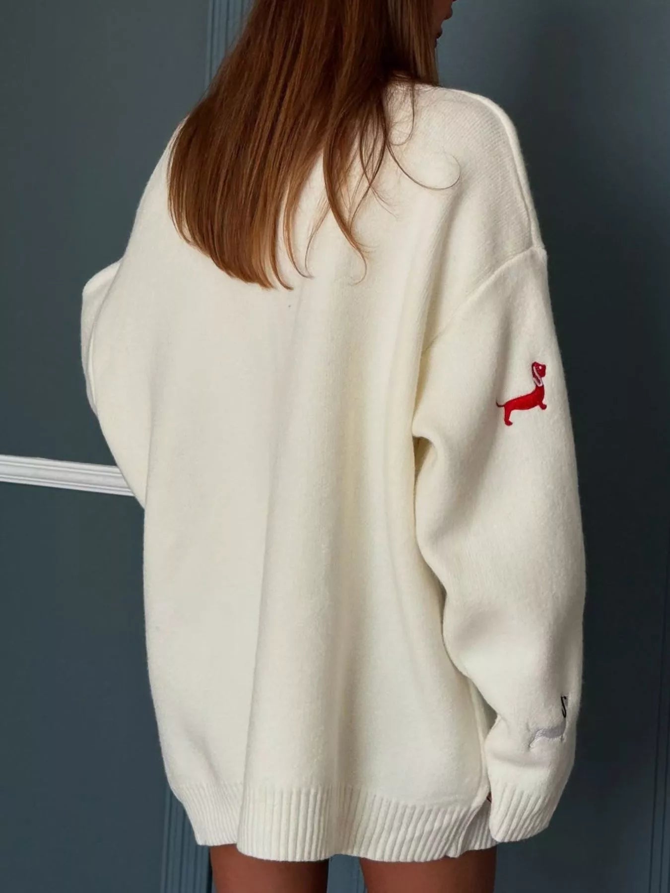 Embroidered Button Up Cardigan - MAD RUFFI