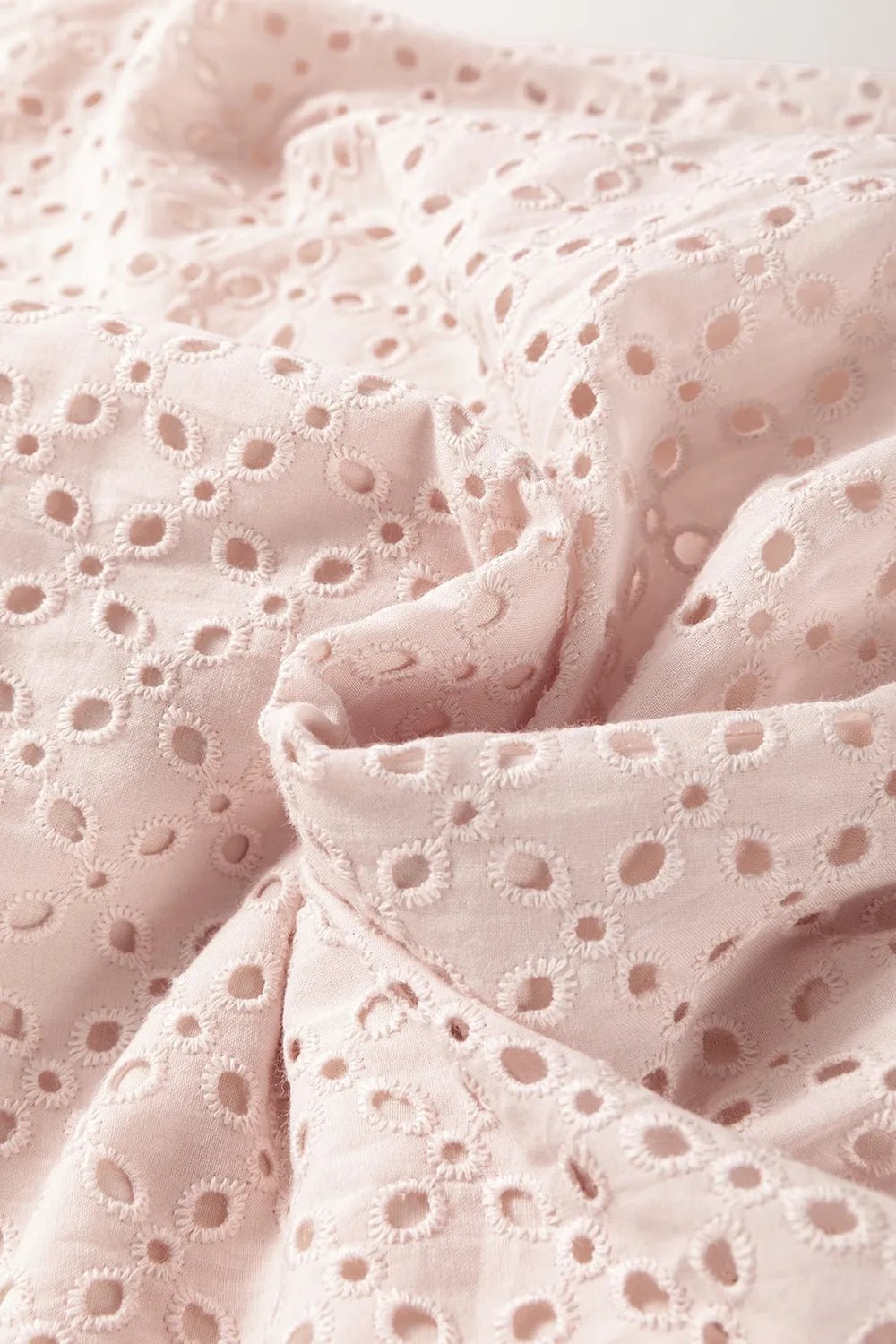 Embroidered Eyelets Ruffled Hem Sleeveless Mini Dress - MAD RUFFI