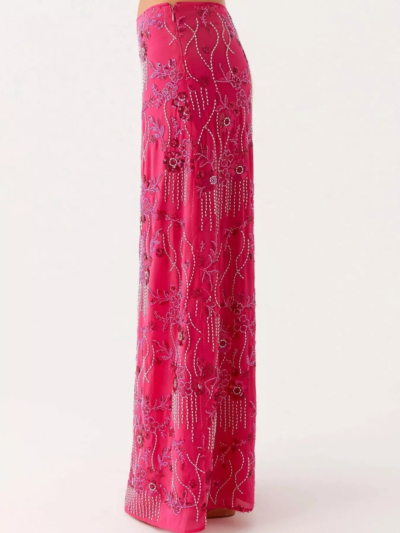 Embroidered Sequin Maxi Skirt - MAD RUFFI