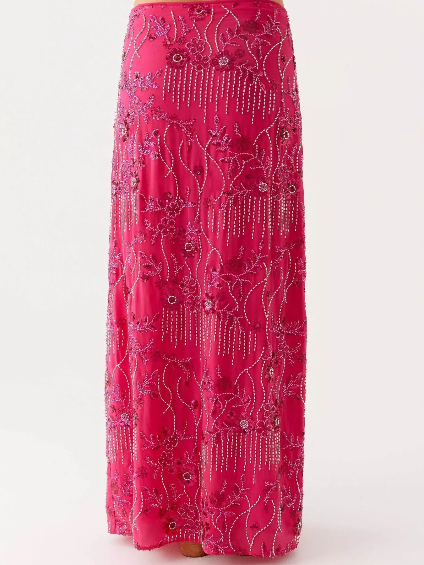 Embroidered Sequin Maxi Skirt - MAD RUFFI
