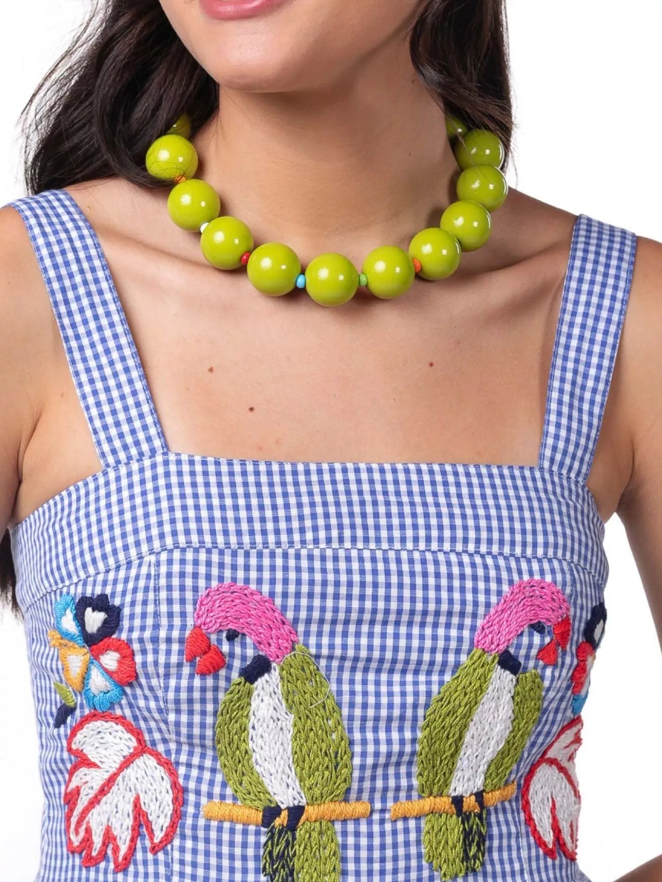 Embroidered Square Neck Tiered Maxi Cami Dress - MAD RUFFI