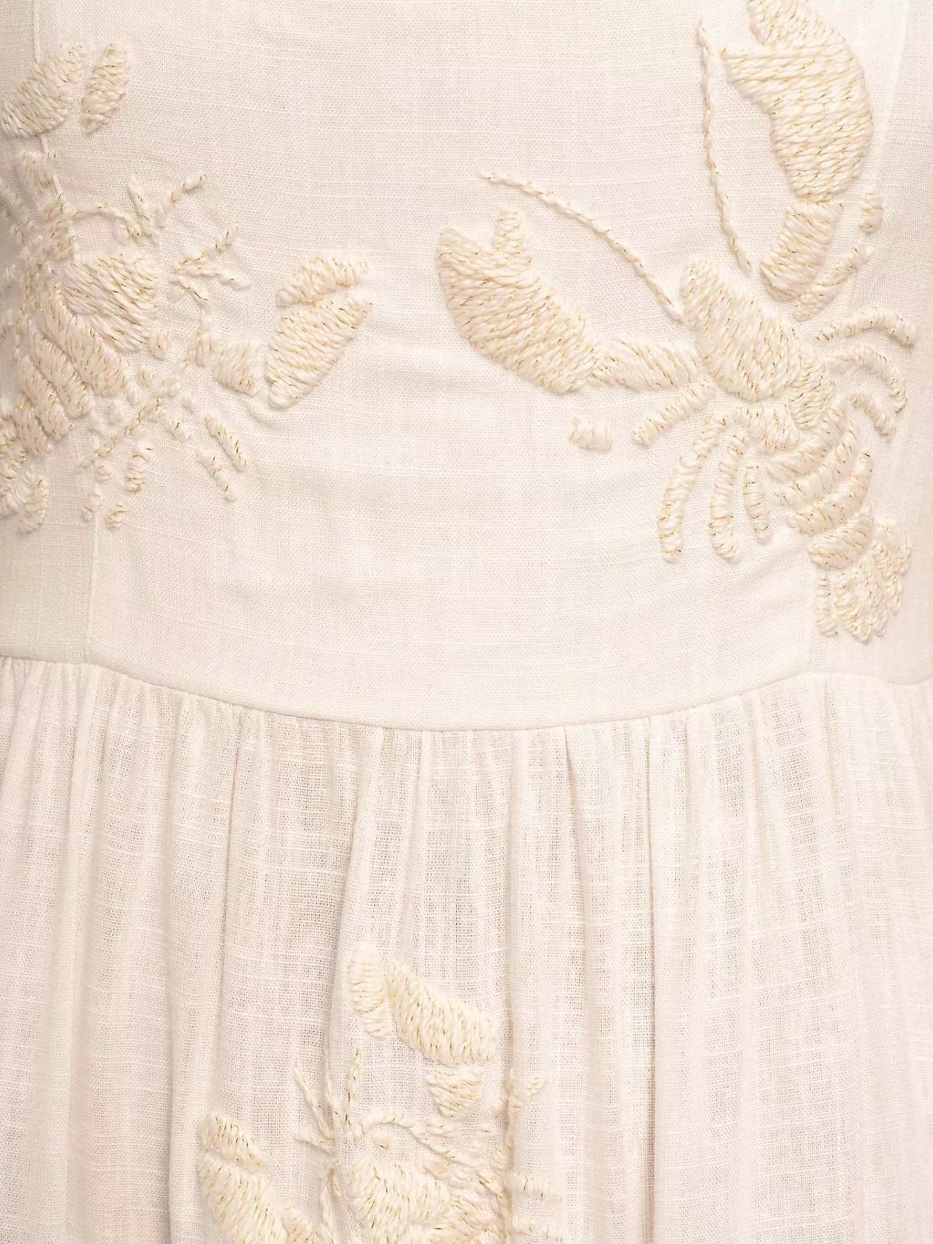 Embroidered Square Neck Tiered Maxi Cami Dress - MAD RUFFI