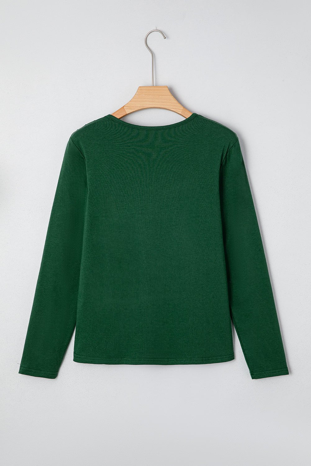 Evergreen Asymmetric Seam Detail Solid Color Long Sleeve Top - MAD RUFFI