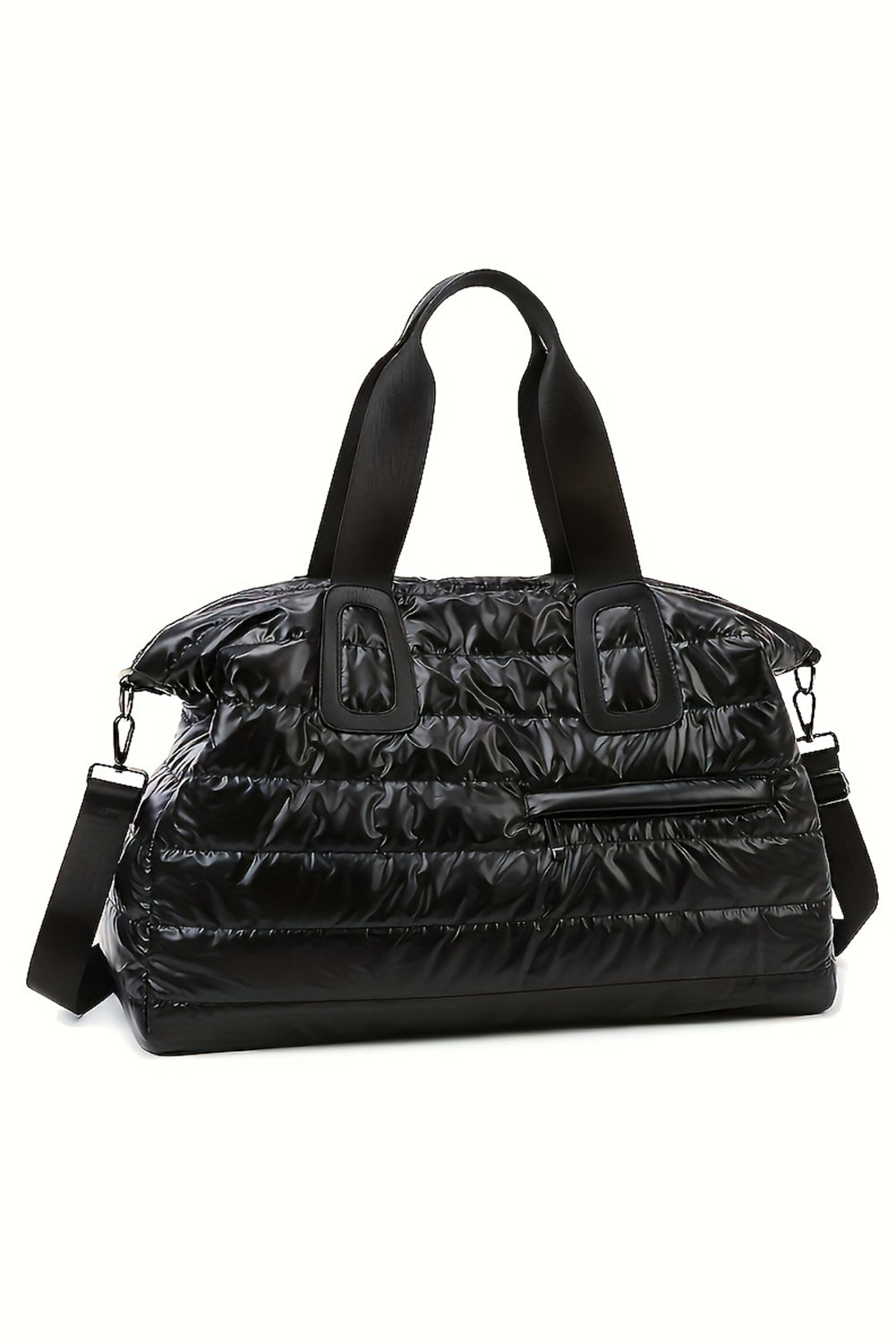 Bolso negro acolchado hinchado