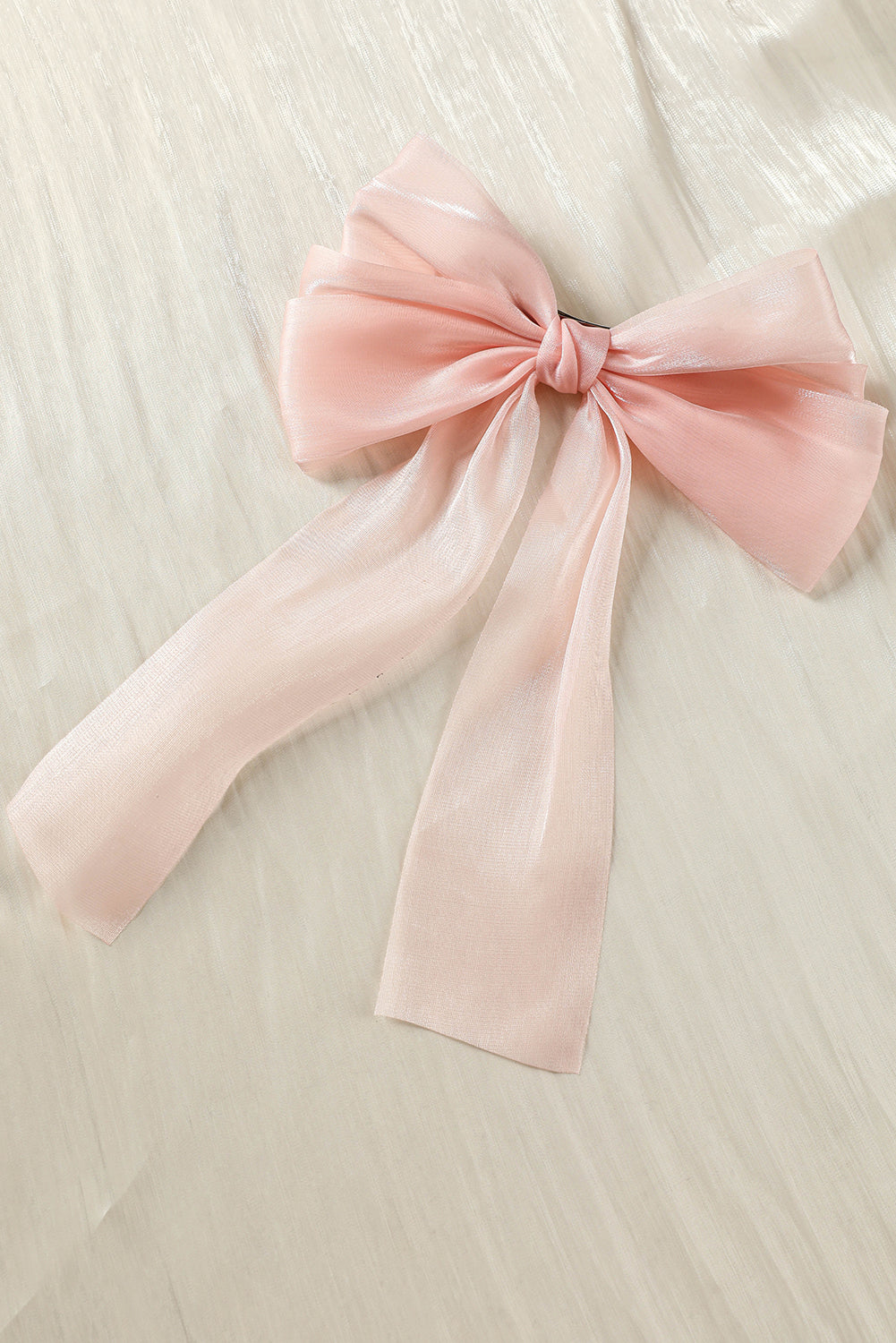 Apricot Pink Butterfly Bowknot Hair Clip for Stylish Looks