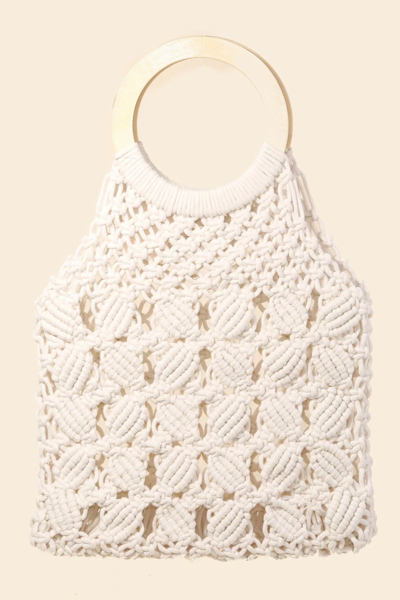 Fame Boho Braided Wooden Top Handle Bag - MAD RUFFI