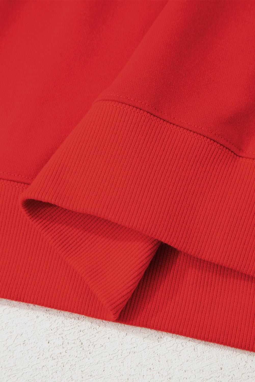 Fiery Red Preppy Striped Sleeve Loose Sweatshirt - MAD RUFFI