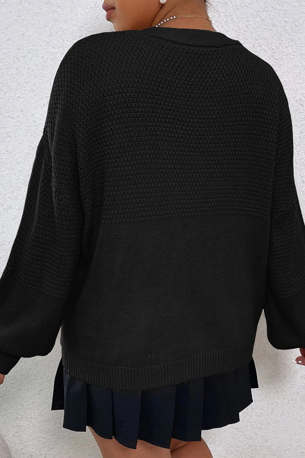 Floral Applique Drop Shoulder Open Front Cardigan - MAD RUFFI