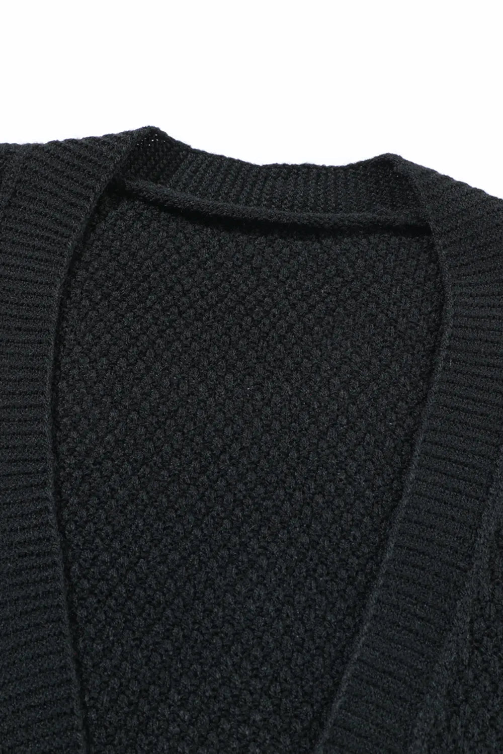 Floral Applique Drop Shoulder Open Front Cardigan - MAD RUFFI