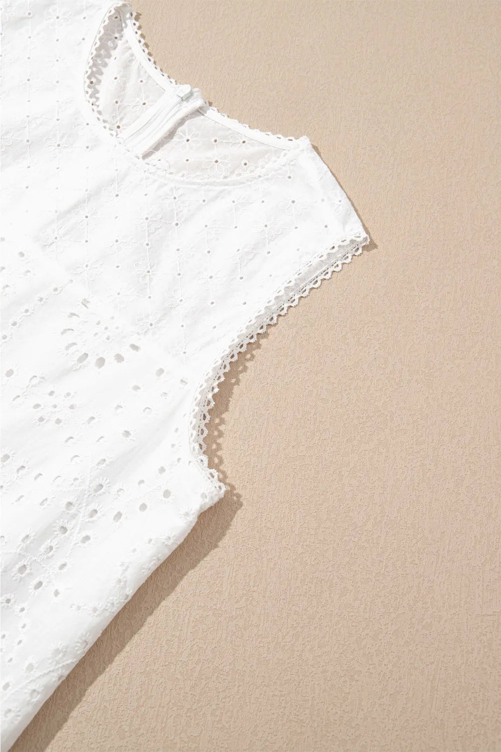 Floral Eyelet Embroidered Sleeveless Shift Dress - MAD RUFFI