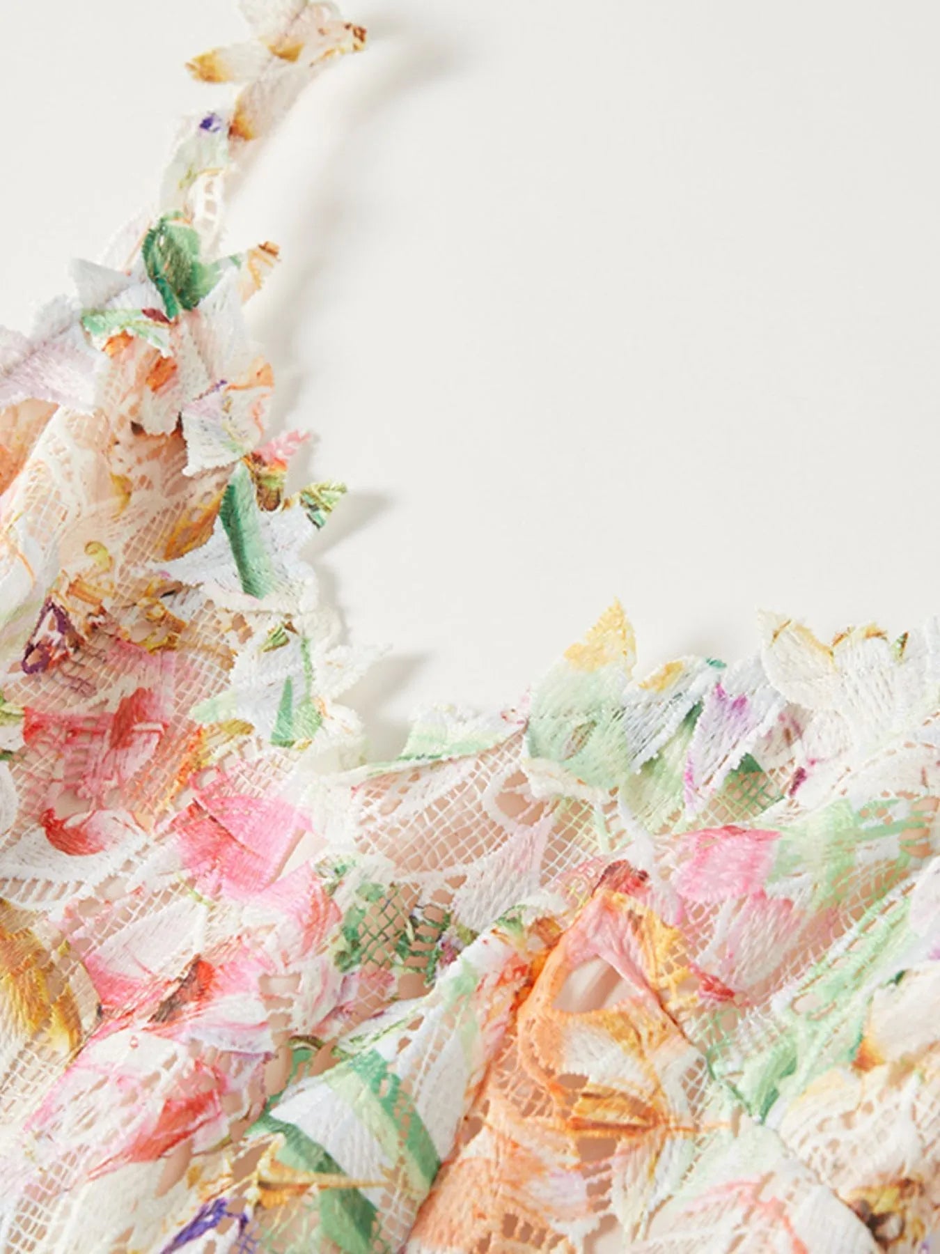 Floral Lace Sleeveless V - Neck Midi Dress - MAD RUFFI