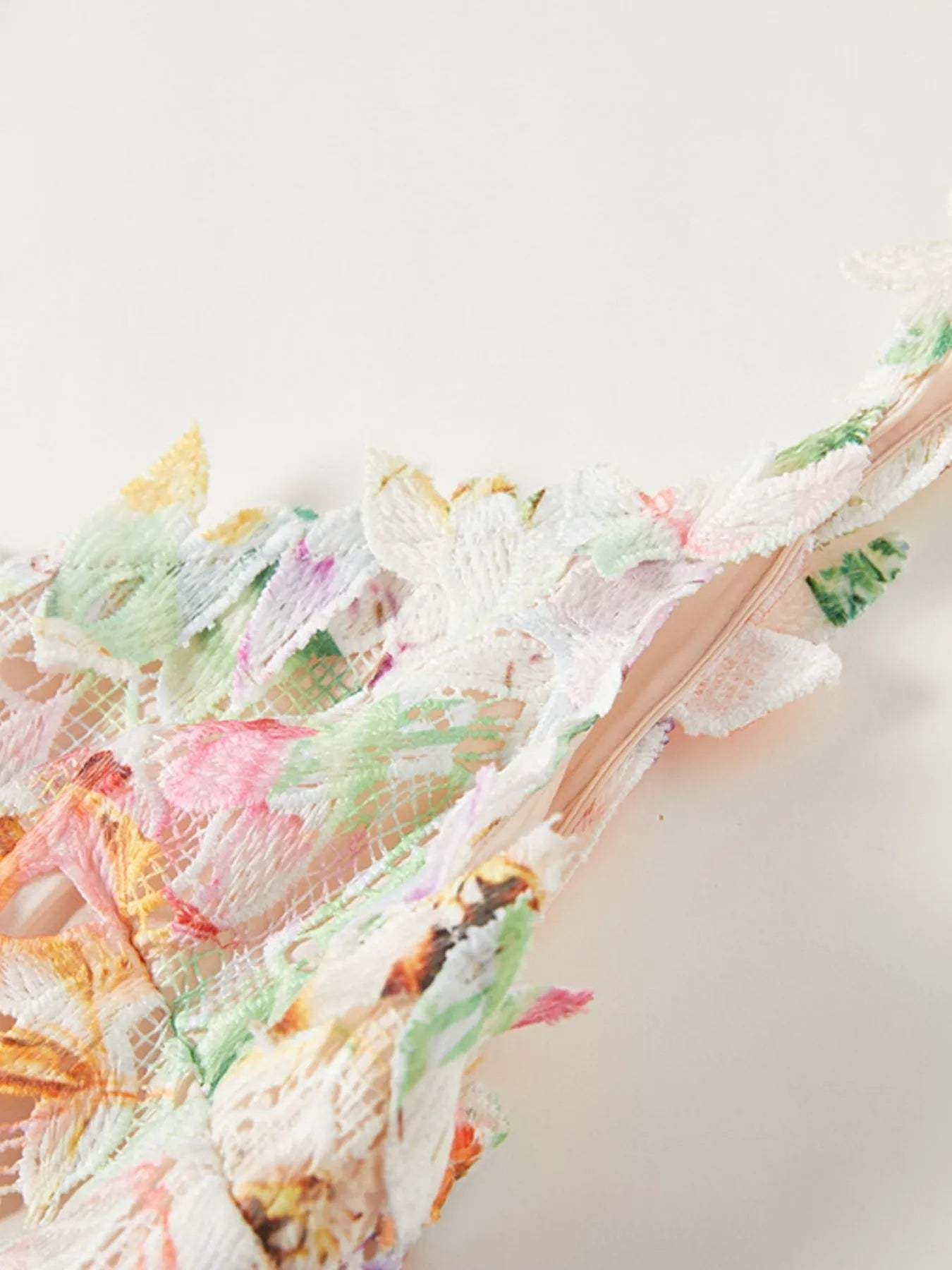 Floral Lace Sleeveless V - Neck Midi Dress - MAD RUFFI