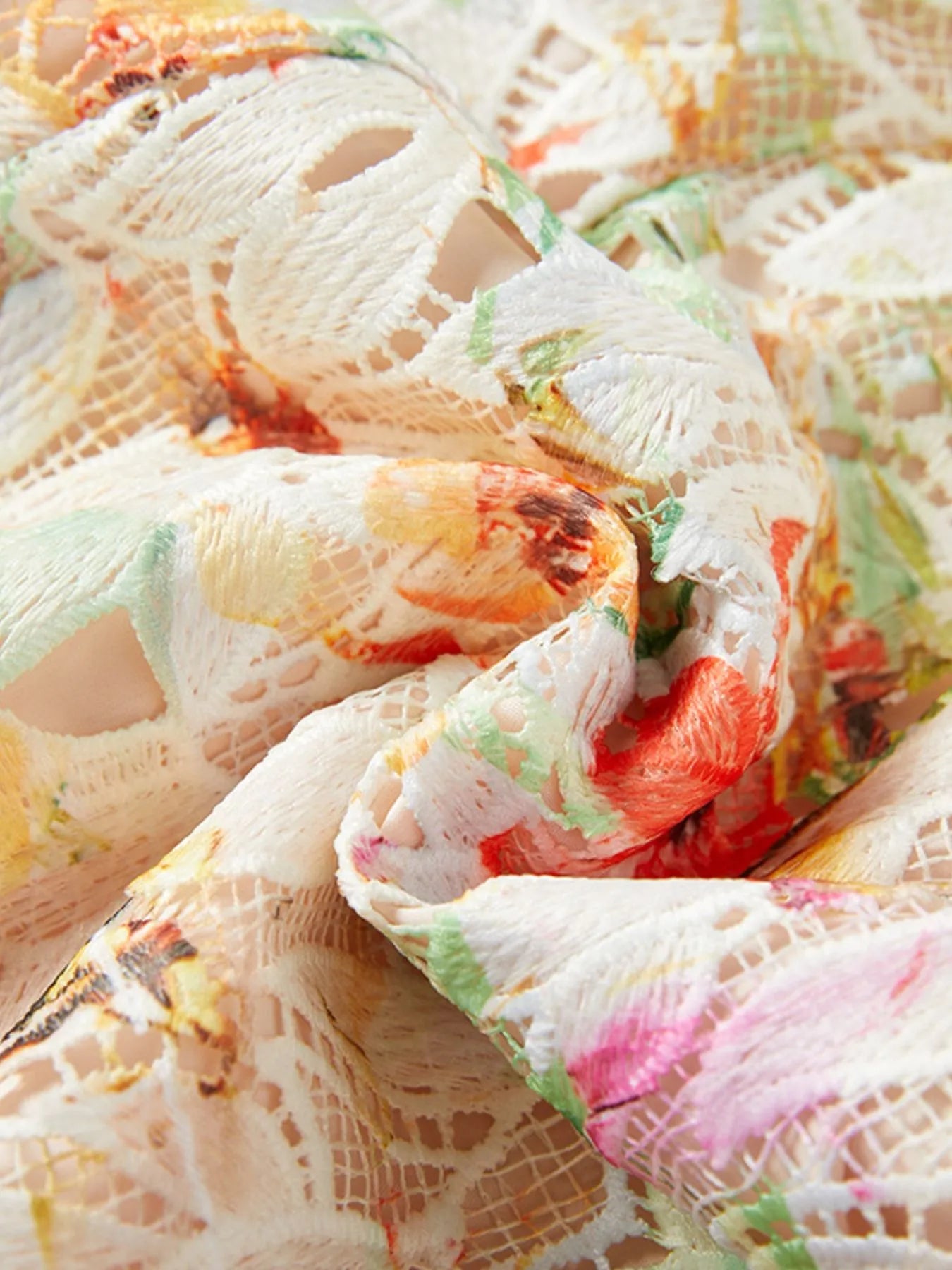 Floral Lace Sleeveless V - Neck Midi Dress - MAD RUFFI