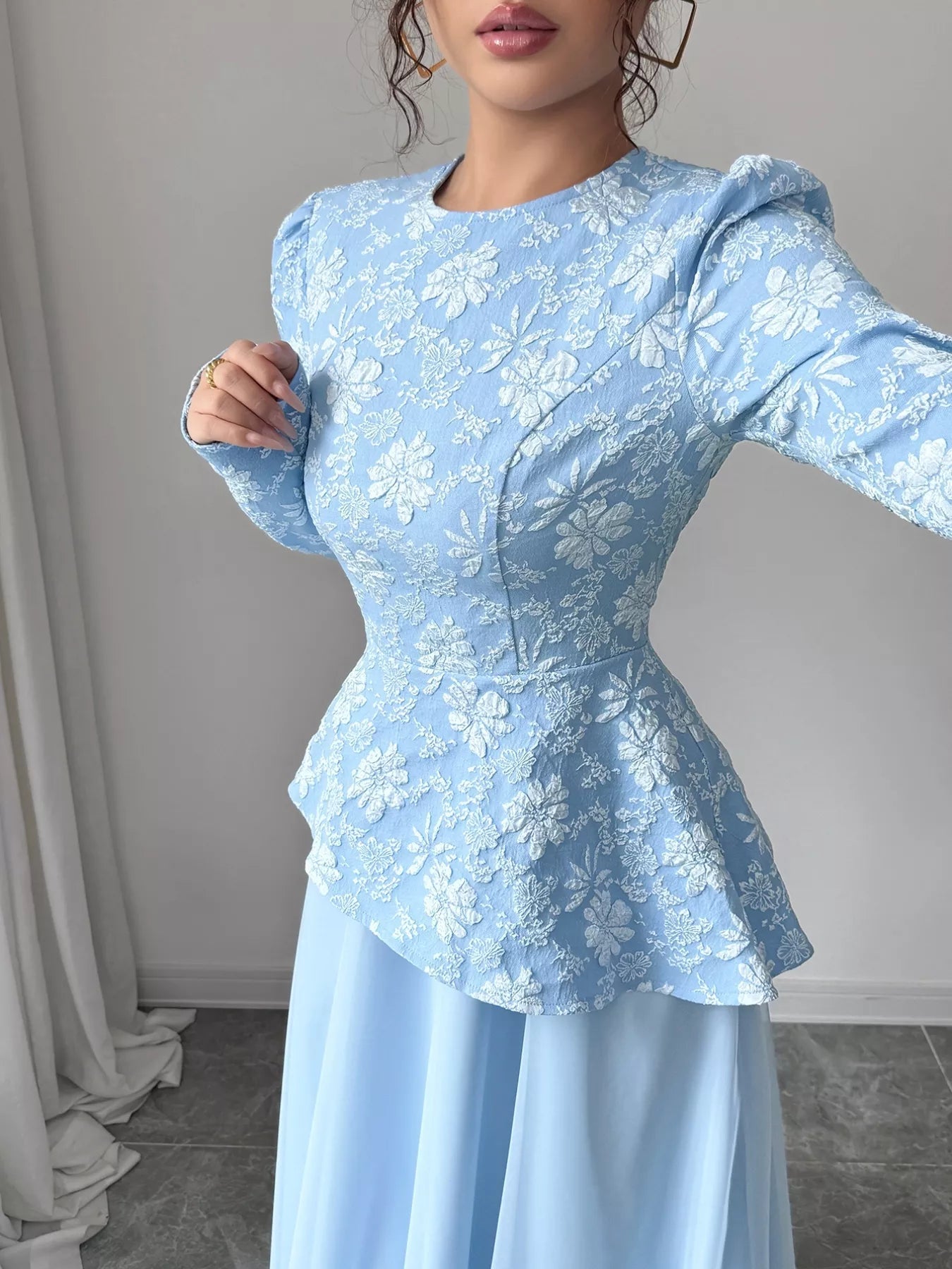 Floral Long Sleeve Tulle Dress - MAD RUFFI