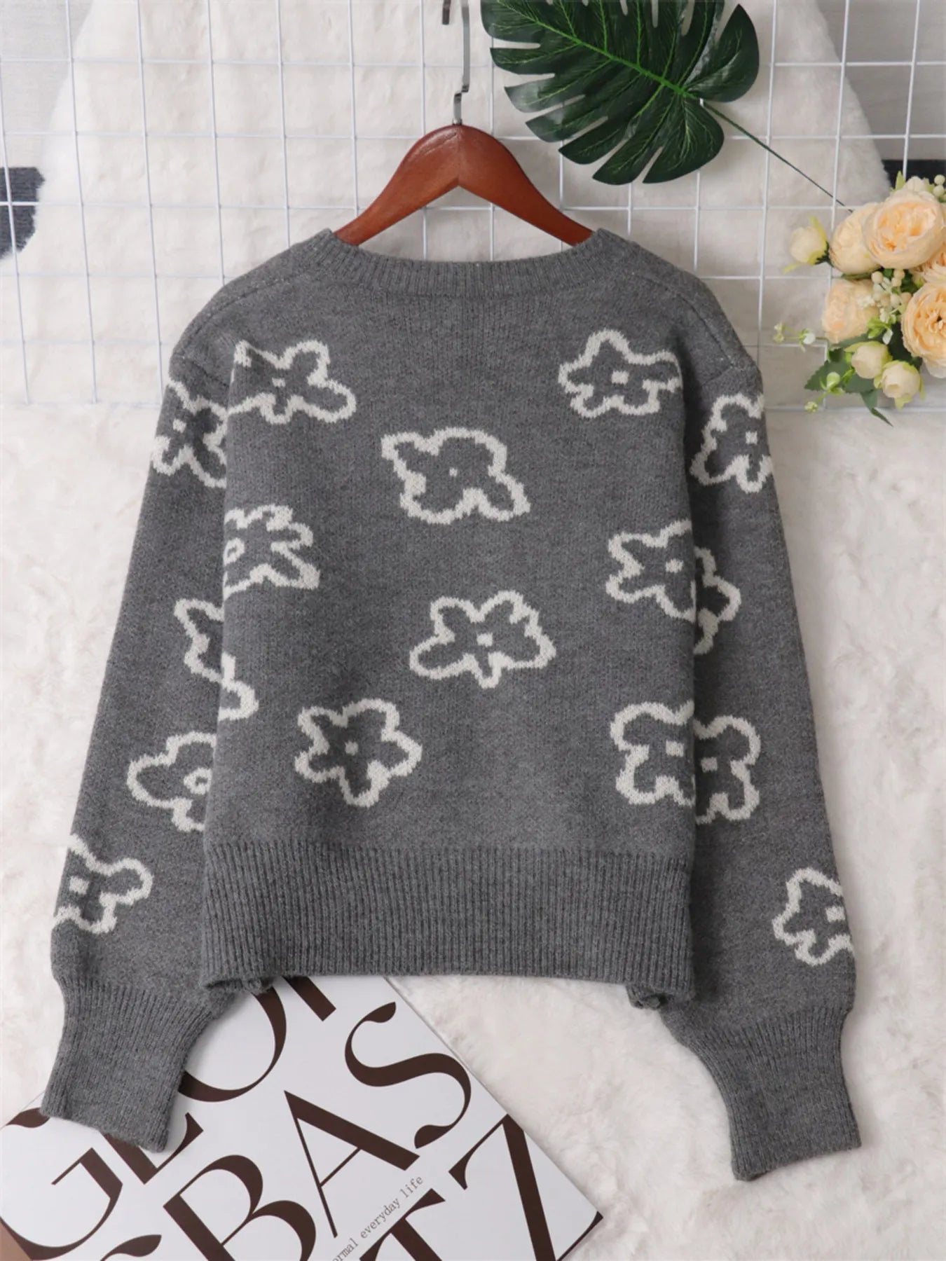 Floral Pattern Button - Up Cardigan - MAD RUFFI