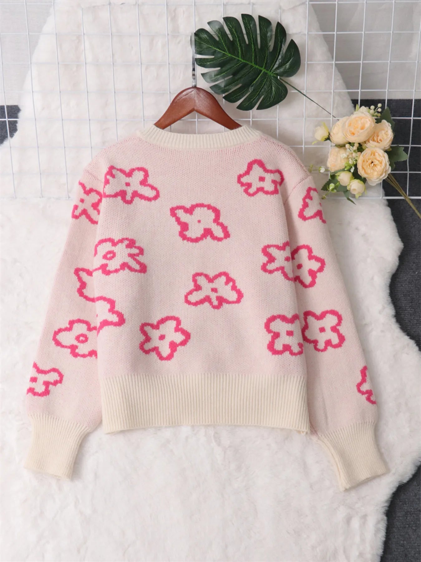 Floral Pattern Button - Up Cardigan - MAD RUFFI