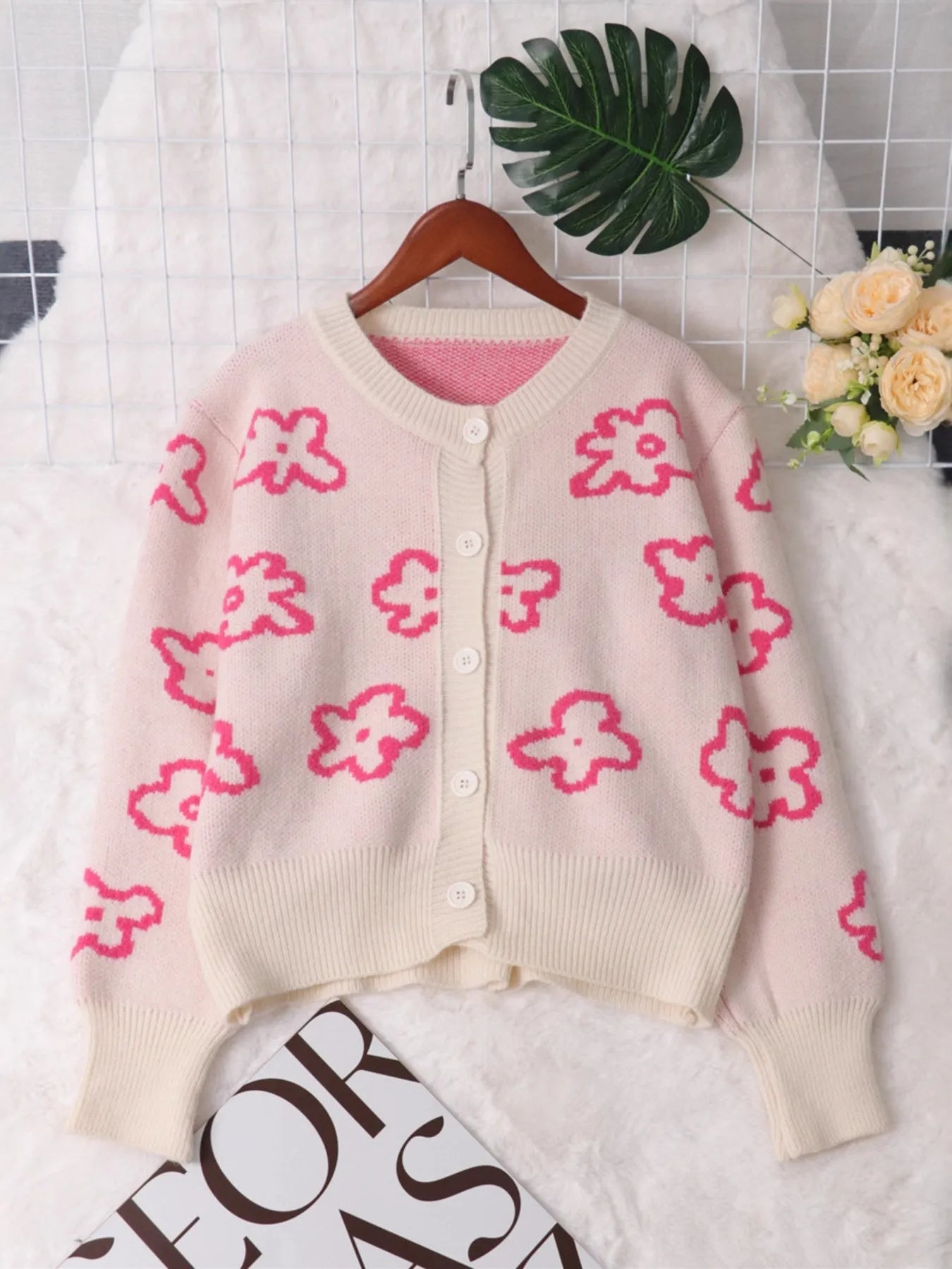 Floral Pattern Button - Up Cardigan - MAD RUFFI