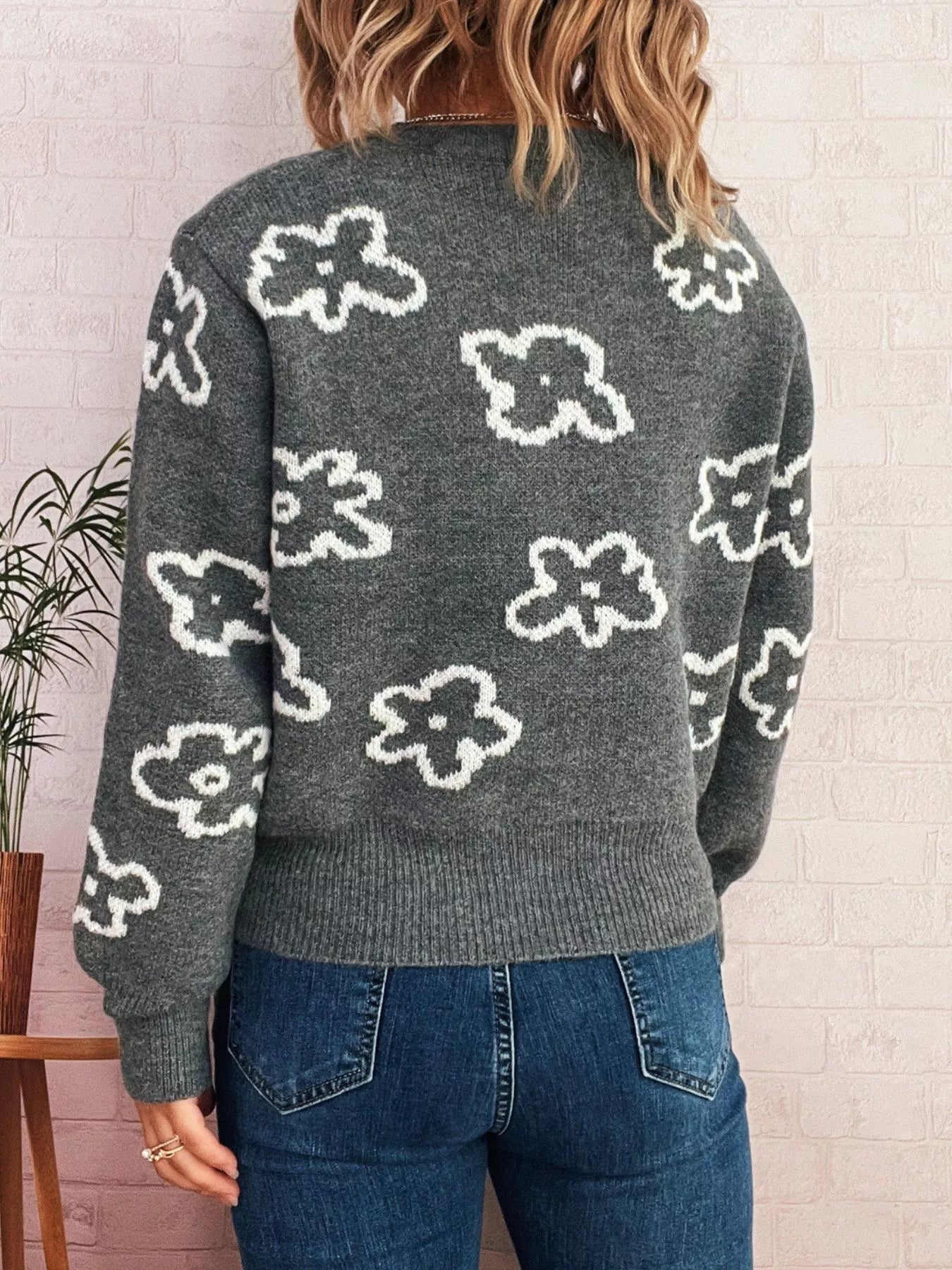 Floral Pattern Button - Up Cardigan - MAD RUFFI