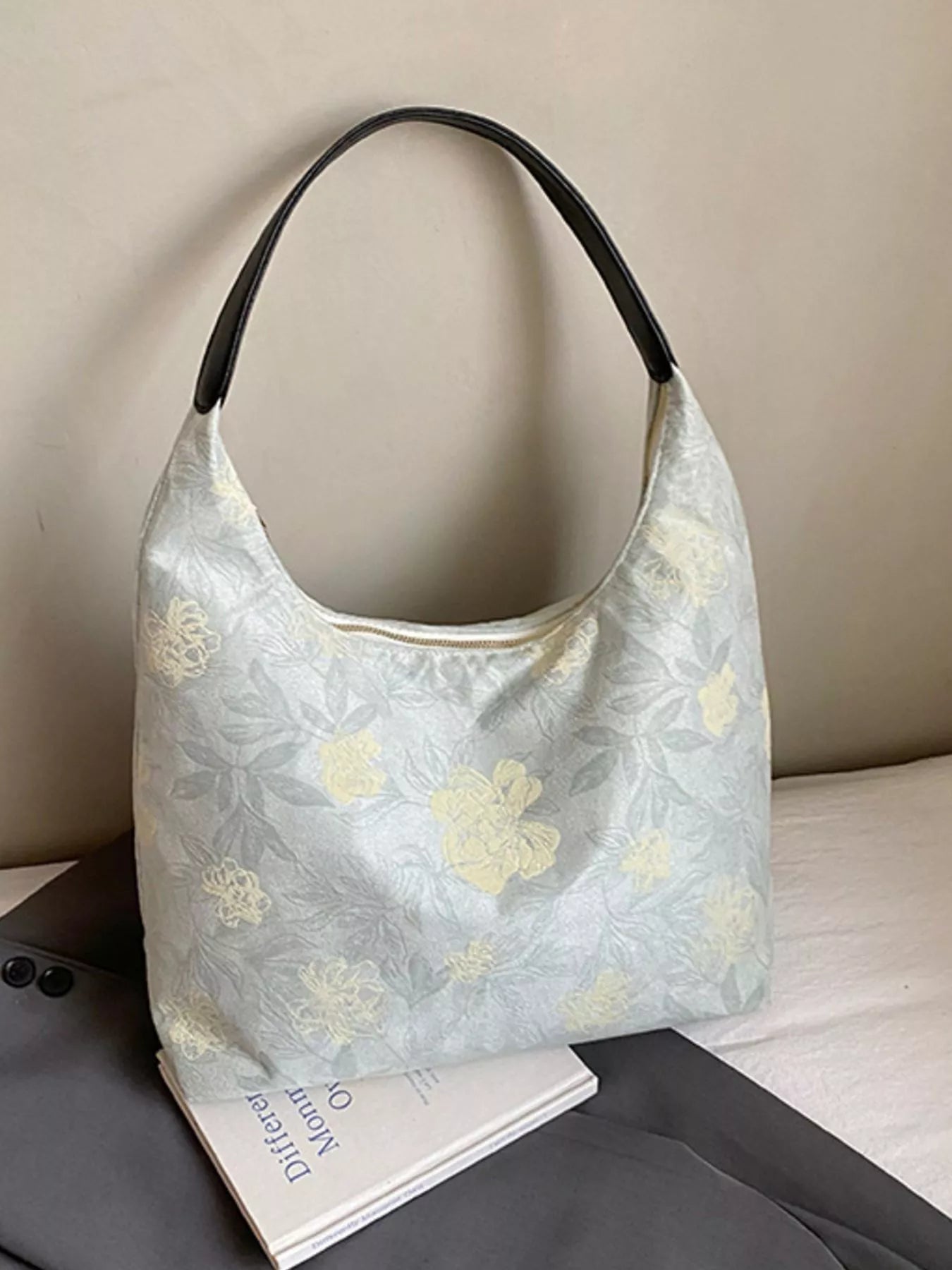 Floral Pattern Hobo Shoulder Bag - MAD RUFFI