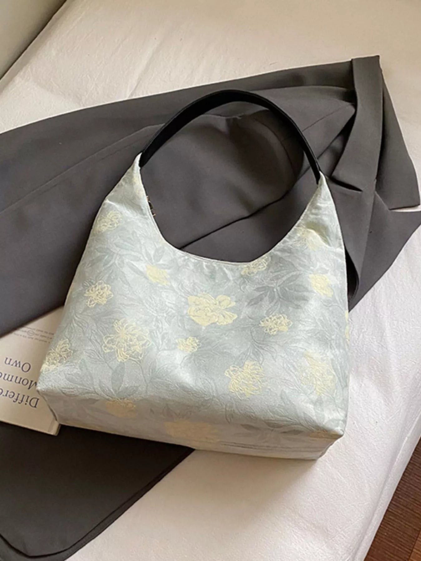 Floral Pattern Hobo Shoulder Bag - MAD RUFFI