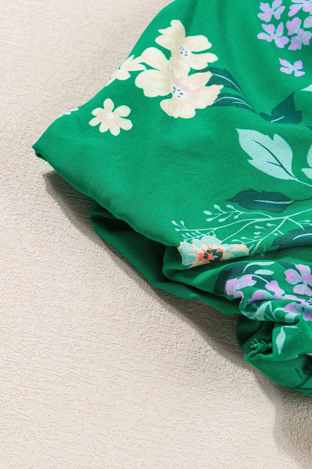 Floral Print Bubble Sleeve Smocked Tiered Midi Dress - MAD RUFFI