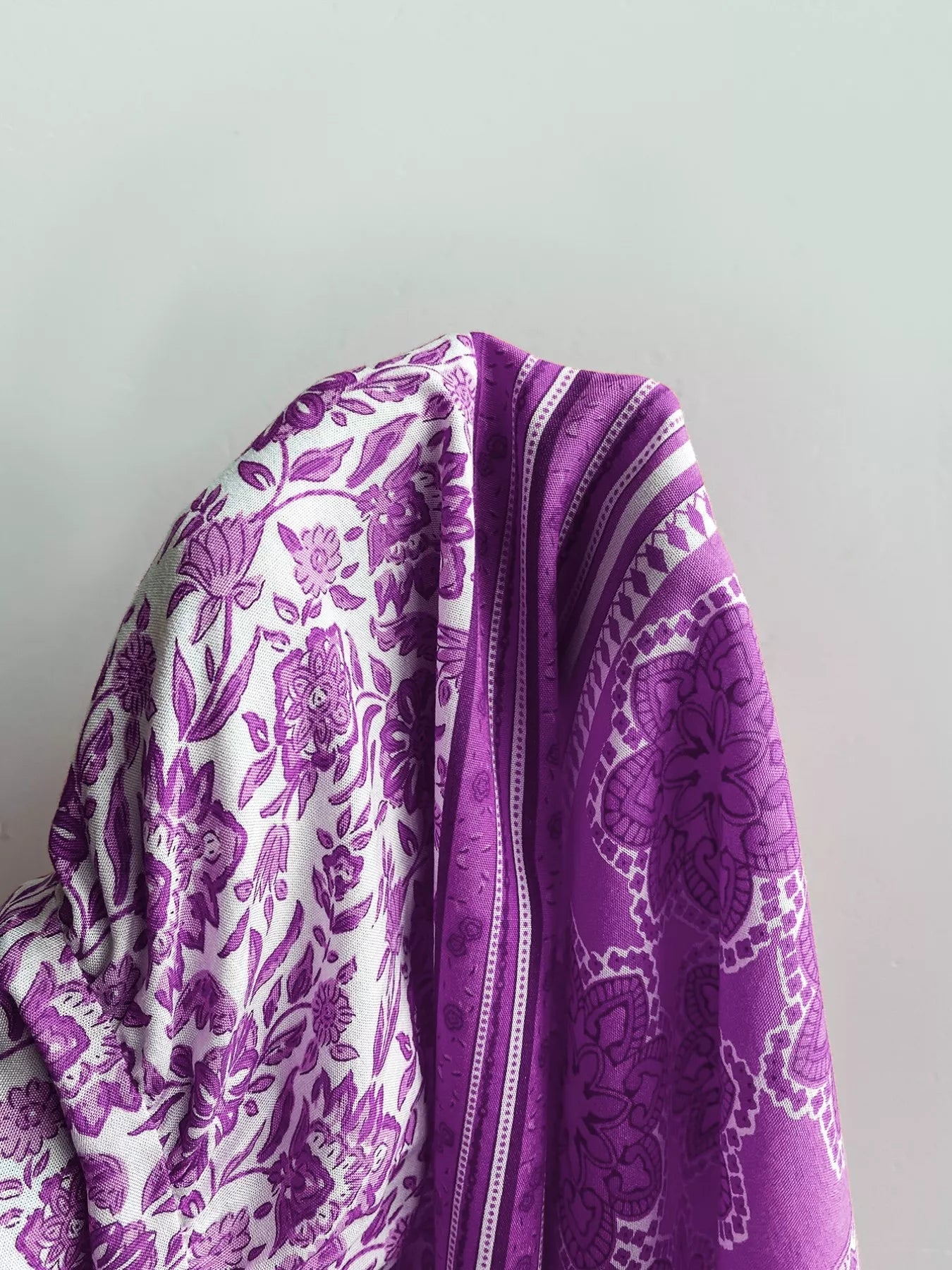 Floral Print Deep V - Neck Dress - MAD RUFFI