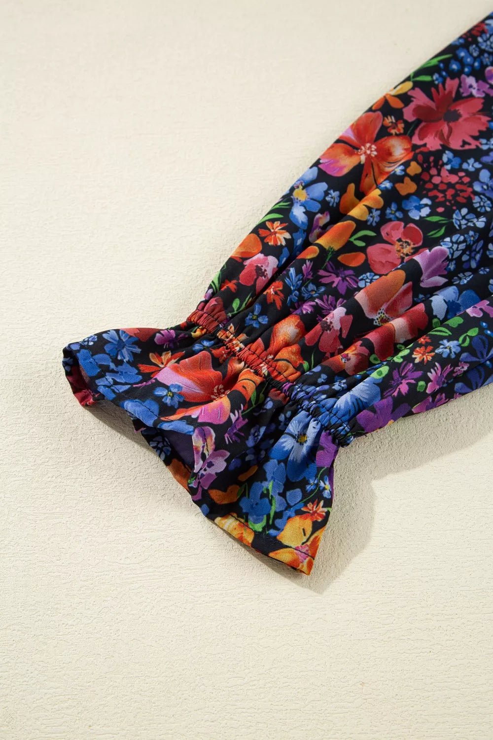 Floral Print Flounce Sleeve Dress - MAD RUFFI