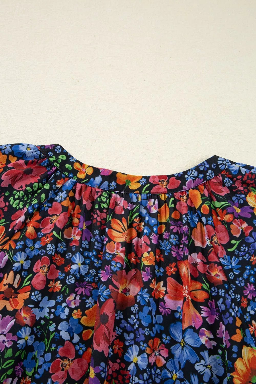 Floral Print Flounce Sleeve Dress - MAD RUFFI